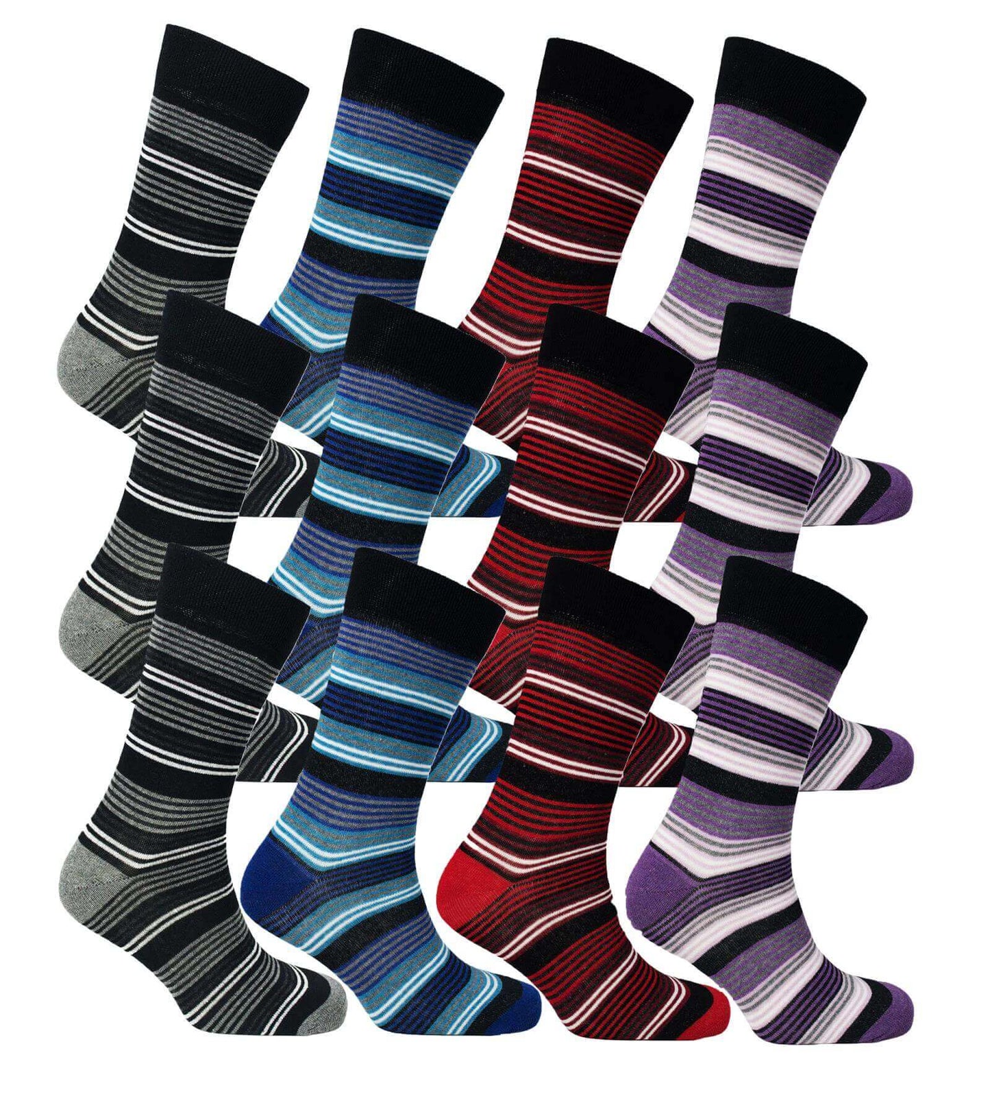 Sock Stack Men's Colourful Heel Toe Black Argyle Diamond Socks Cotton Rich Comfort Fit