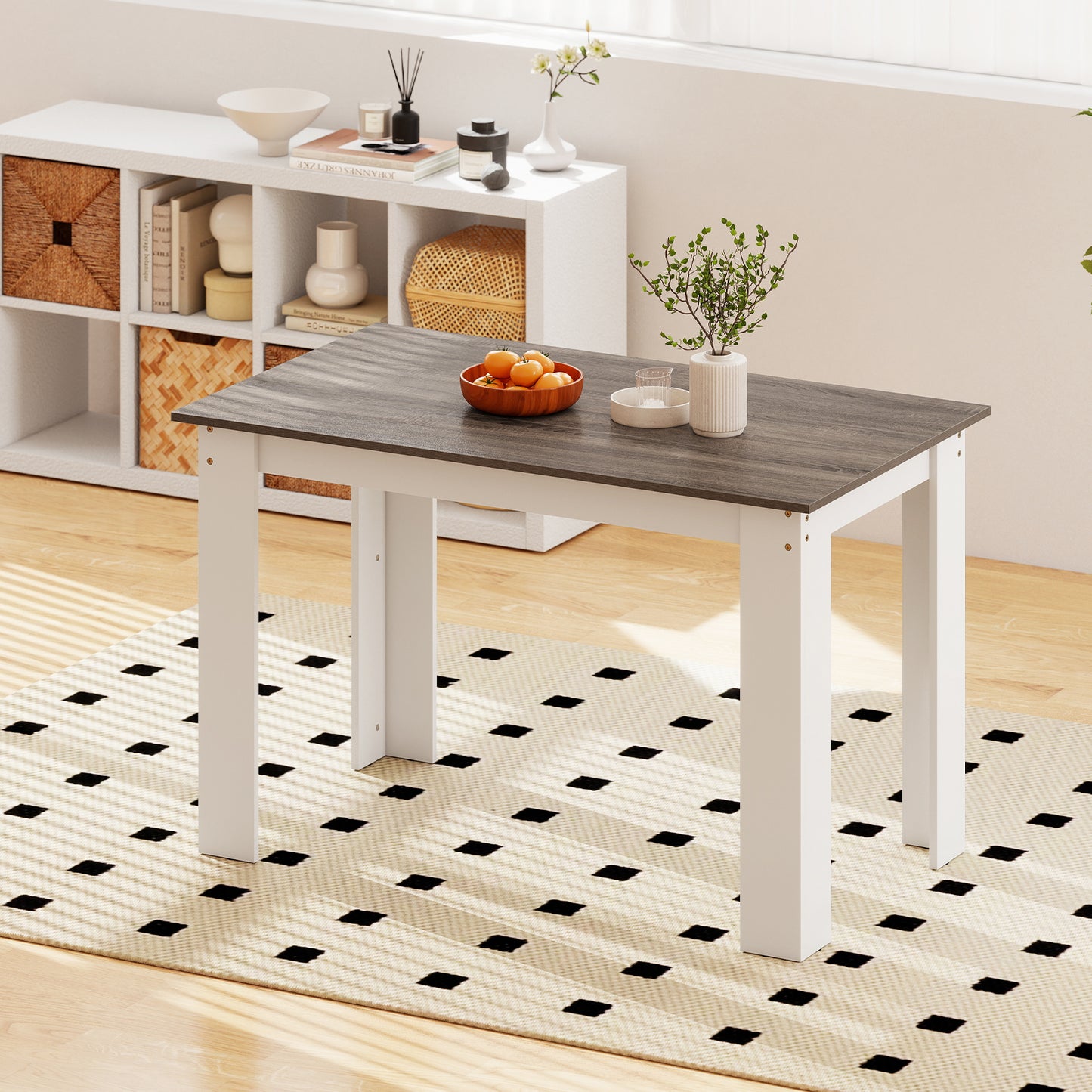 120 CM Dining Table for 4-6 People Wooden Rectangular Table Long Dinner Table-Natural