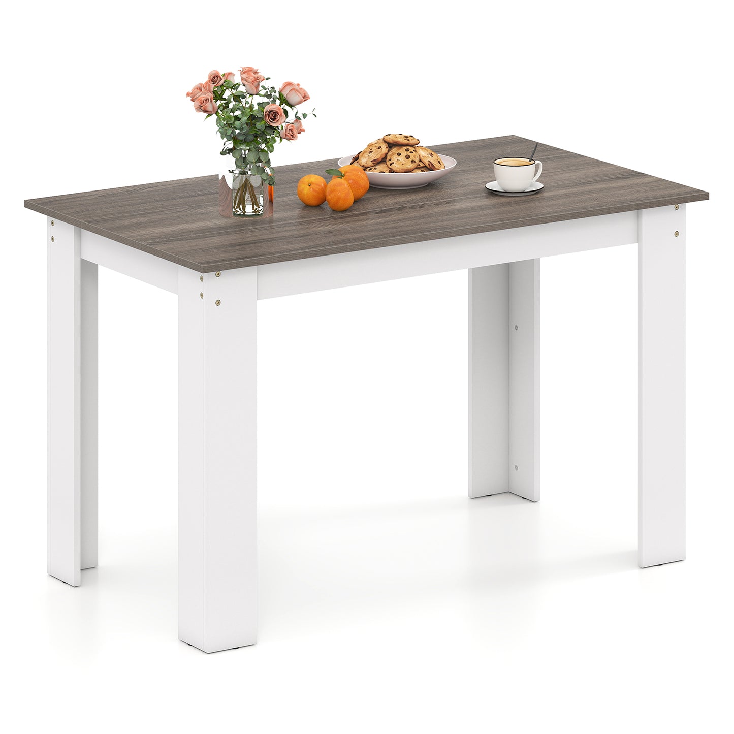 120 CM Dining Table for 4-6 People Wooden Rectangular Table Long Dinner Table-Natural