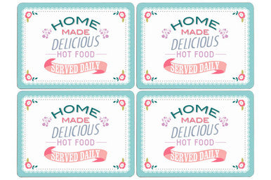 Amelie Assorted Cork Placemat Set of 4 with Floral Design