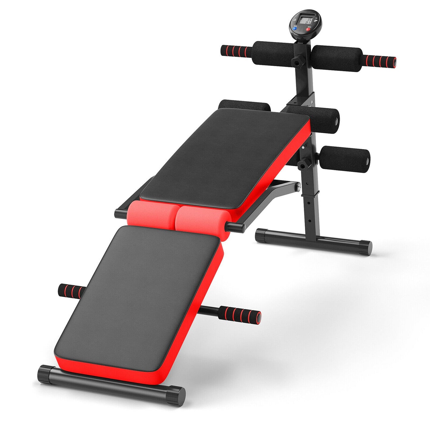 Multi Workout Weight Bench, Foldable, Adjustable with LCD-Blue