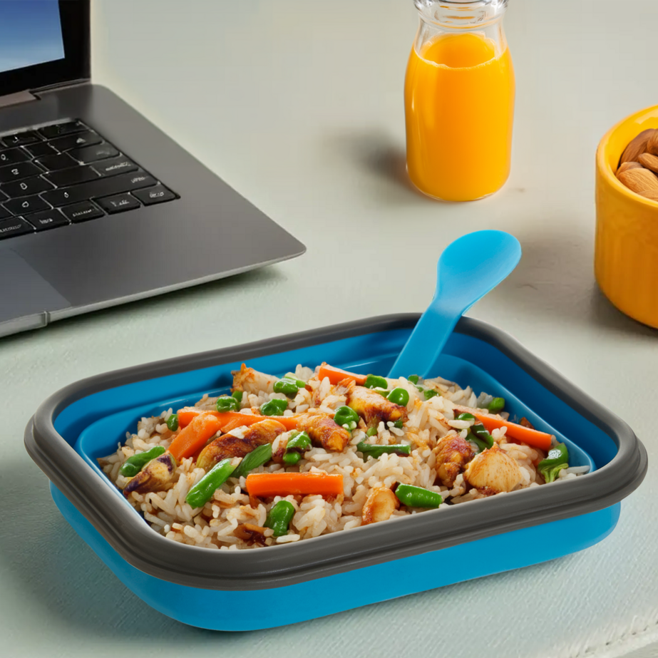 Grub Tub Blue Collapsible Lunch Box