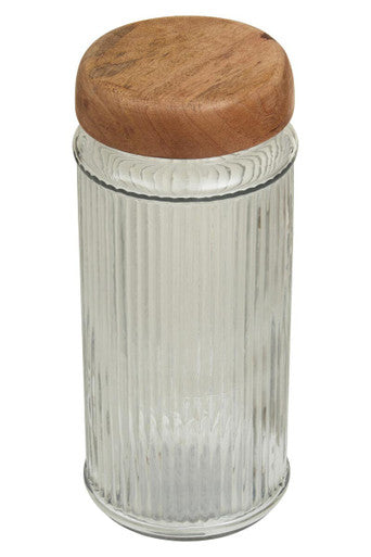 Glass Storage Jar with Mango Wood Lid 2000ml | Garner