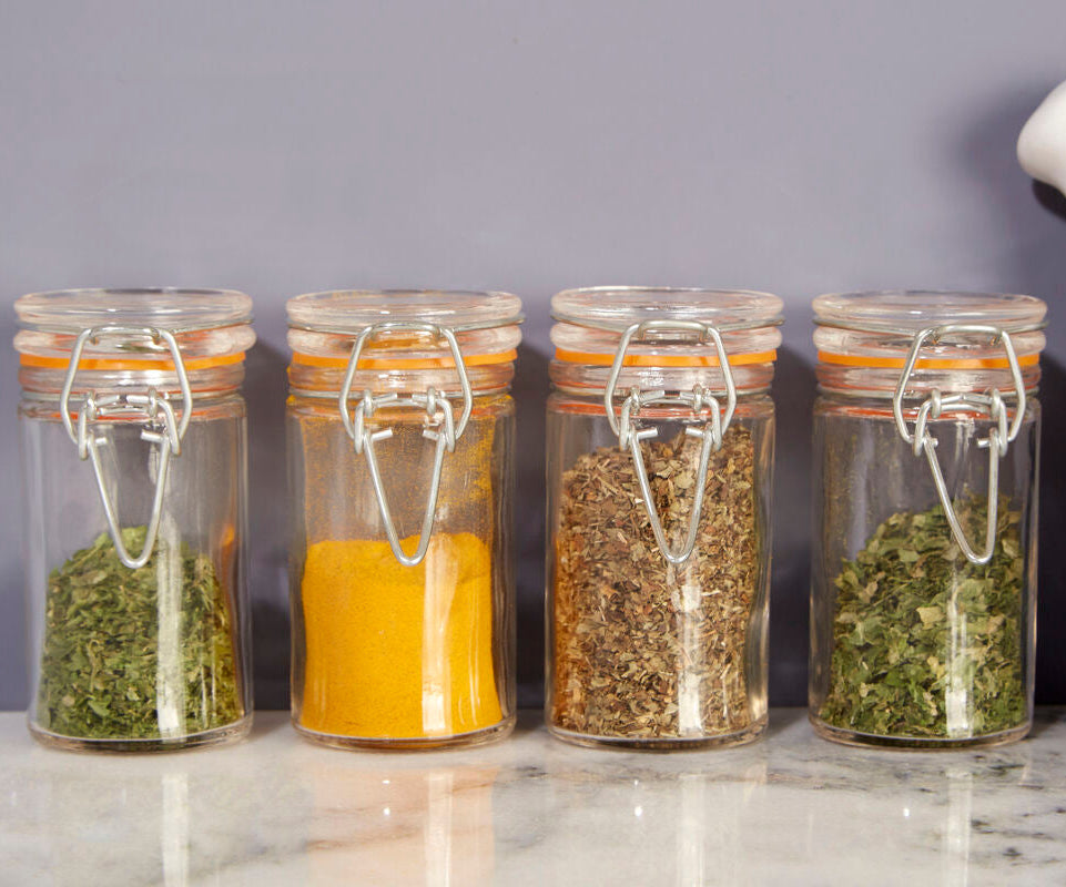 Luca Set Of 4 Luca Round Glass Clip Top Jars