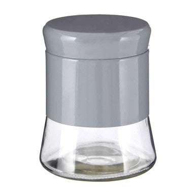 Grey Steel and Glass Storage Jar - 800ml | Luca