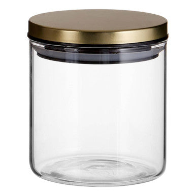 Glass Storage Jar with Gold Lid 550ml | Freska