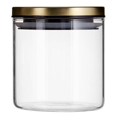 Glass Storage Jar with Gold Lid 550ml | Freska