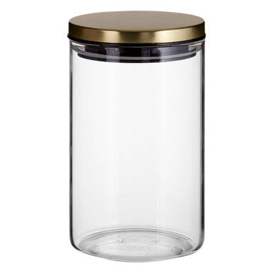 Glass Storage Jar with Gold Lid 950ml | Freska