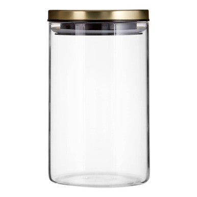 Glass Storage Jar with Gold Lid 950ml | Freska