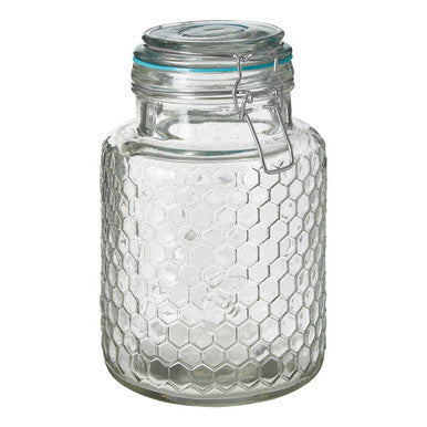 Textured Glass Jar with Blue Seal 1300ml | Apiary