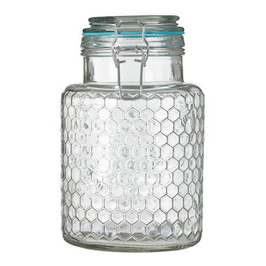 Textured Glass Jar with Blue Seal 1300ml | Apiary