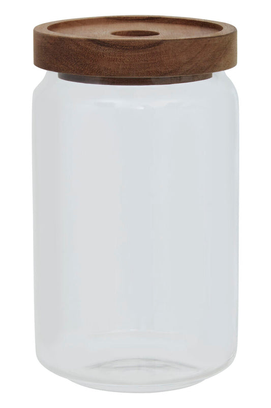 Glass Storage Jar with Acacia Wood Lid 800ml | Freska