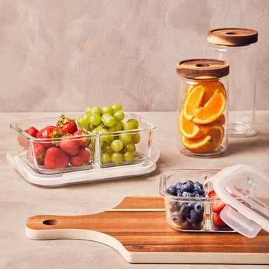 Glass Storage Jar with Acacia Wood Lid 800ml | Freska
