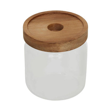 Glass Storage Jar with Acacia wood Lid 700ml | Freska