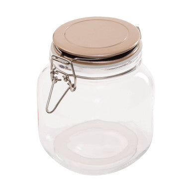 Square 1050Ml Glass Jar With Champagne Lid | Luca