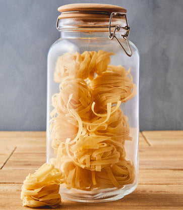 Luca Square 2150Ml Glass Jar With Wooden Lid