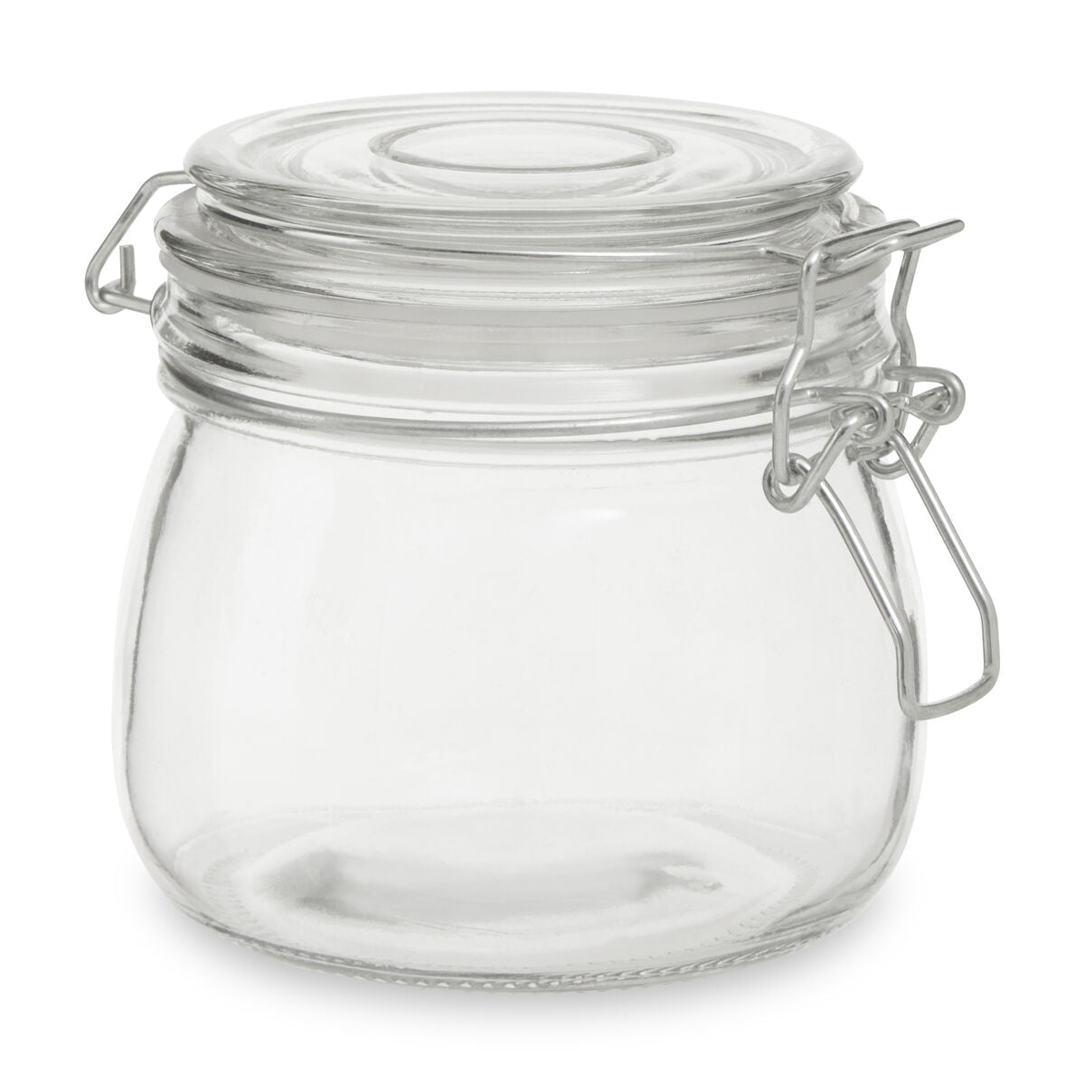 500Ml Rnd Glass Jar Clip Top Clear Lid
