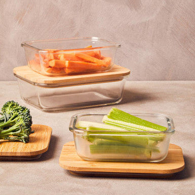 Glass Container with Bamboo Lid 1040ml | Freska