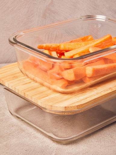 Freska Glass Container with Bamboo Lid 1040ml