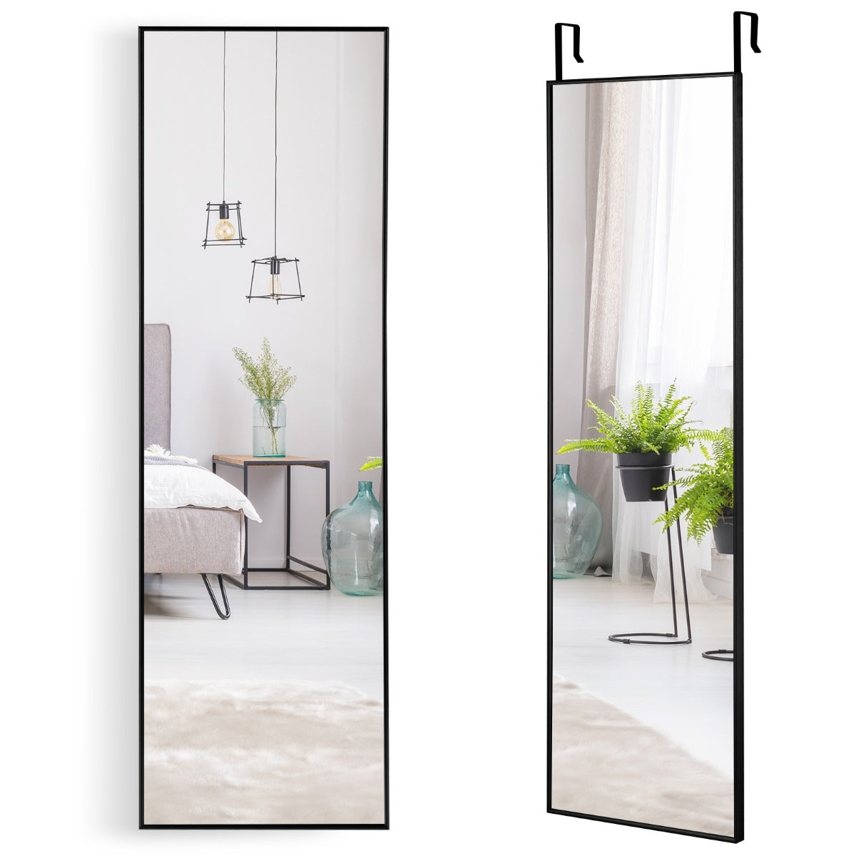 120 x 37 cm Full Length Wall Hanging Mirror with Adjustable Hook-Golden