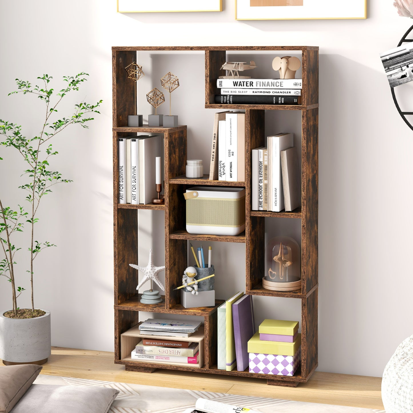 120cm Tall Bookshelf with Anti-tipping Kits for Home Office-White
