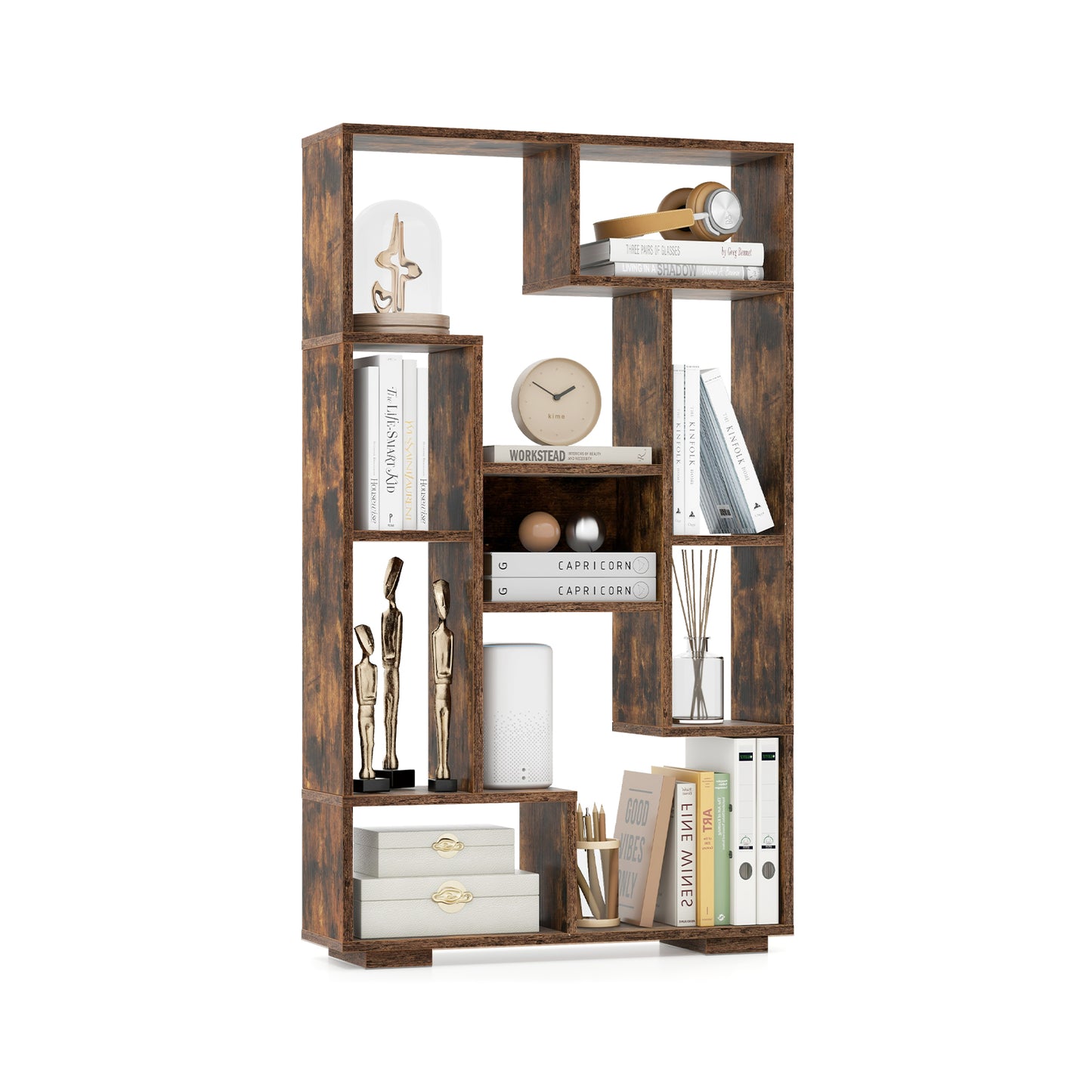 120cm Tall Bookshelf with Anti-tipping Kits for Home Office-White