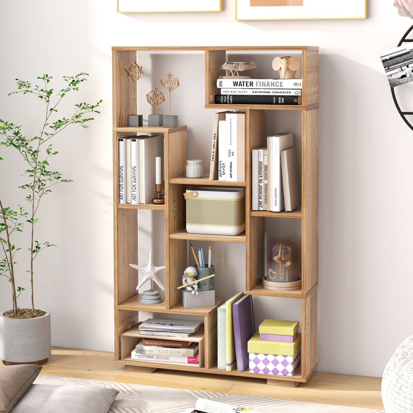 120cm Tall Bookshelf with Anti-tipping Kits for Home Office-White