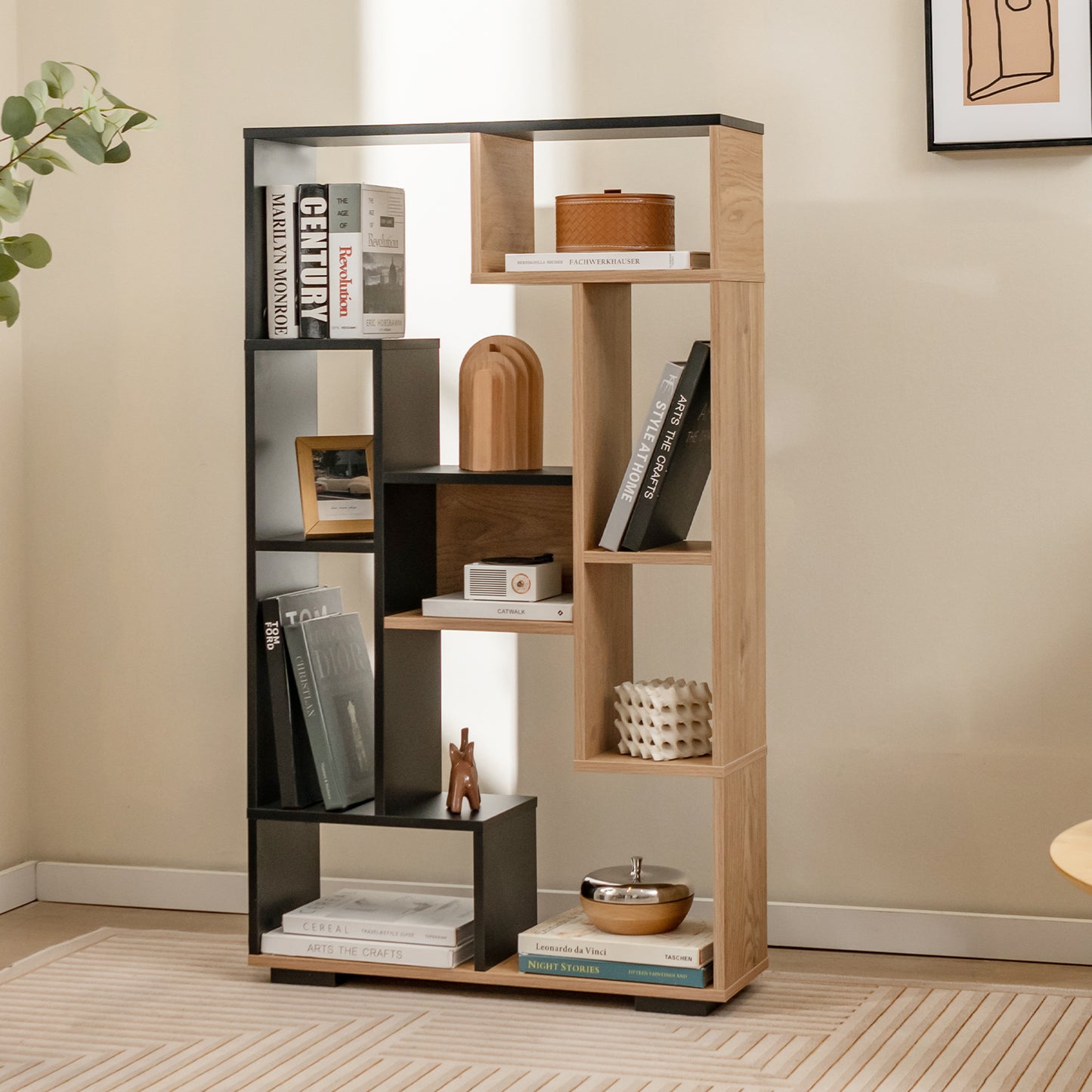 120cm Tall Bookshelf with Anti-tipping Kits for Home Office-White