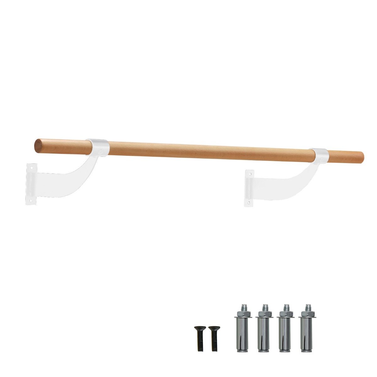 120CM Wall-Mounted Beech Wood Ballet Barre-Black