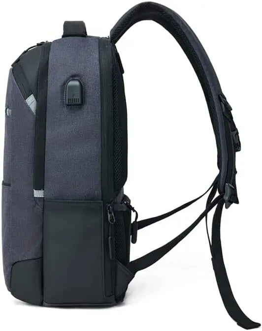 Grey Large Capacity Backpack with Laptop Compartment Fit 15.6 Laptop Bag