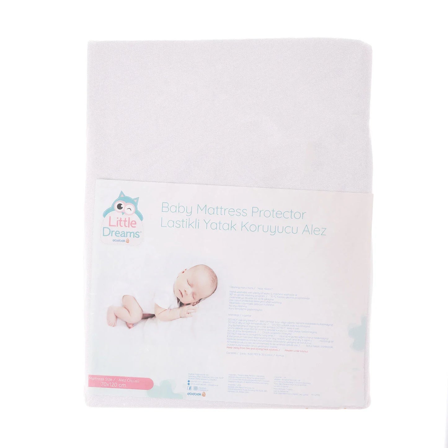Little Dreams Unisex Waterproof Undersheet - White