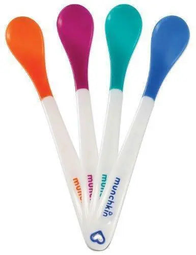 Munchkin Baby Feeding Dishes Food Weaning White Hot Alert Spoons 4Pk
