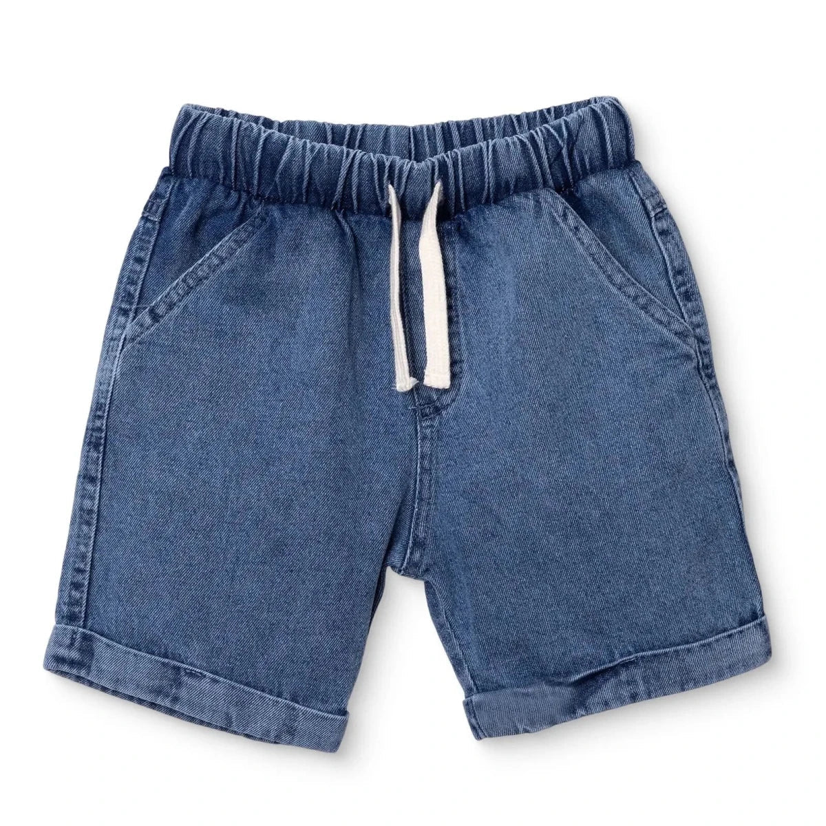HelloBaby Boys Denim Shorts Lace-up Little Sailor Above the Knee - Blue