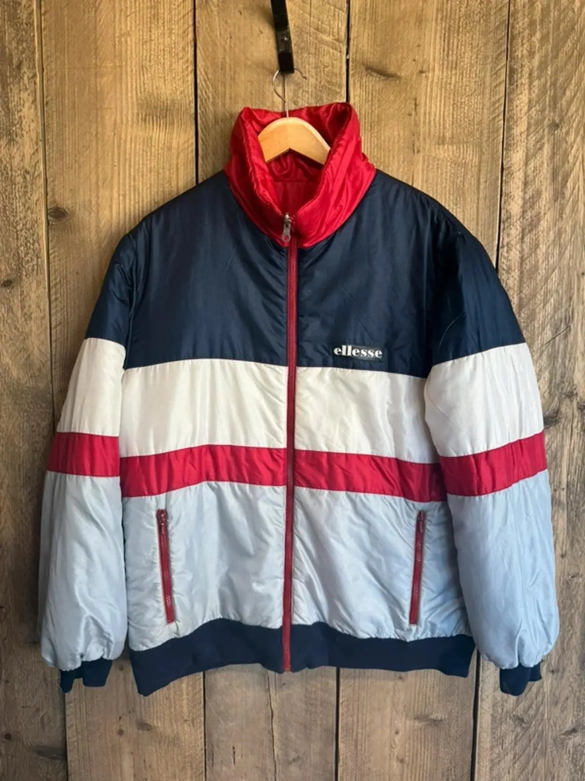 Original Vintage 1980s reversible Ellesse Ski  / puffer Jacket coat Large #310
