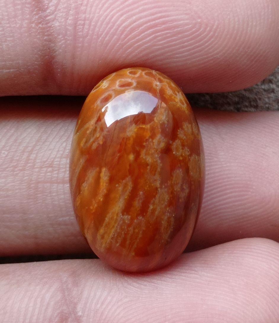 Tube Agate Cabochon - Sulaimani Aqeeq - 22x15mm