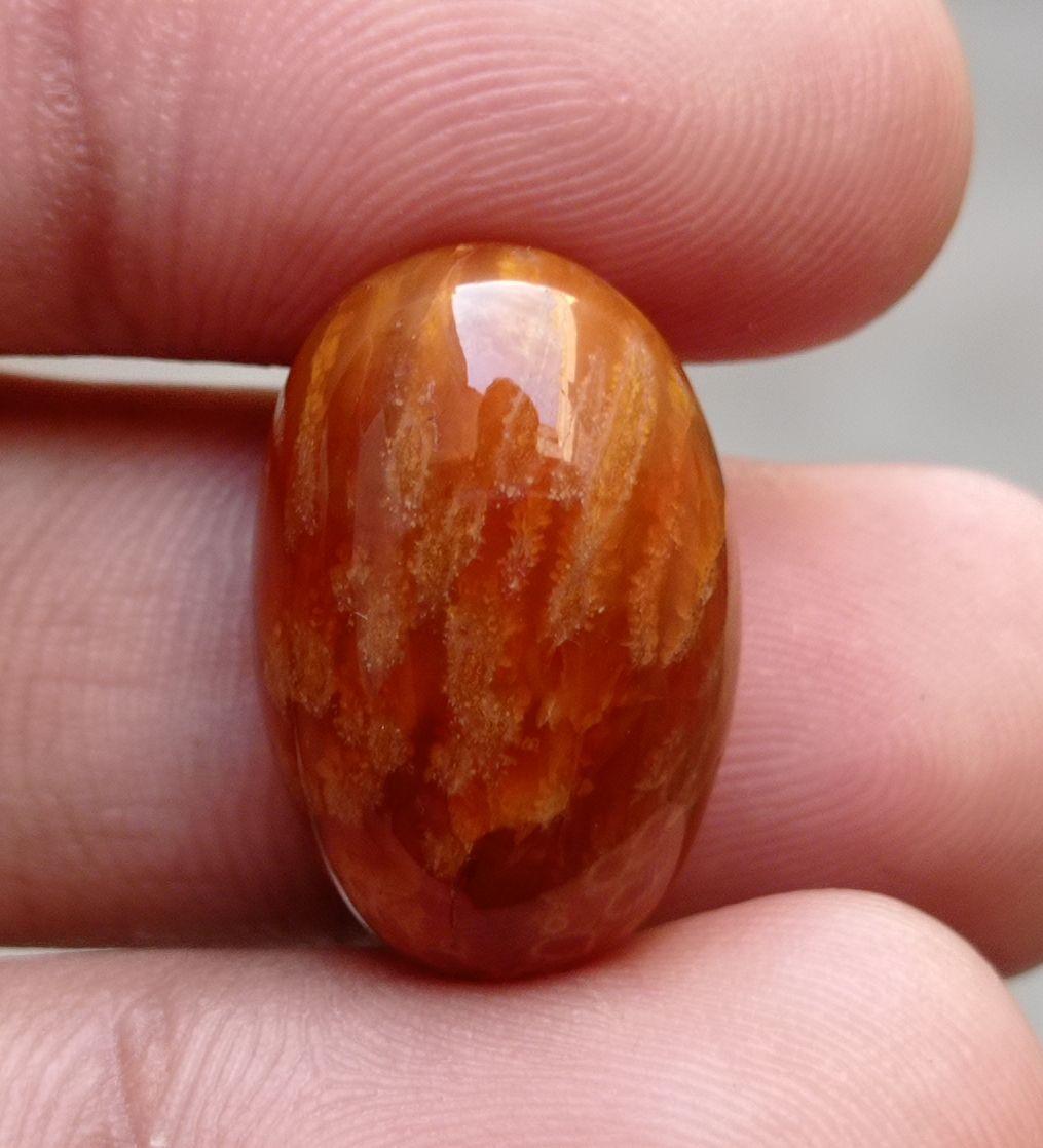 Tube Agate Cabochon - Sulaimani Aqeeq - 22x15mm