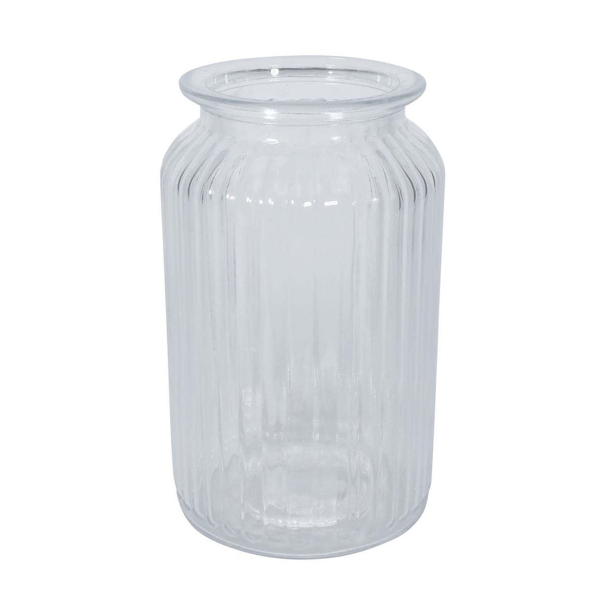 Ribbed Glass Vase (18.5cm)