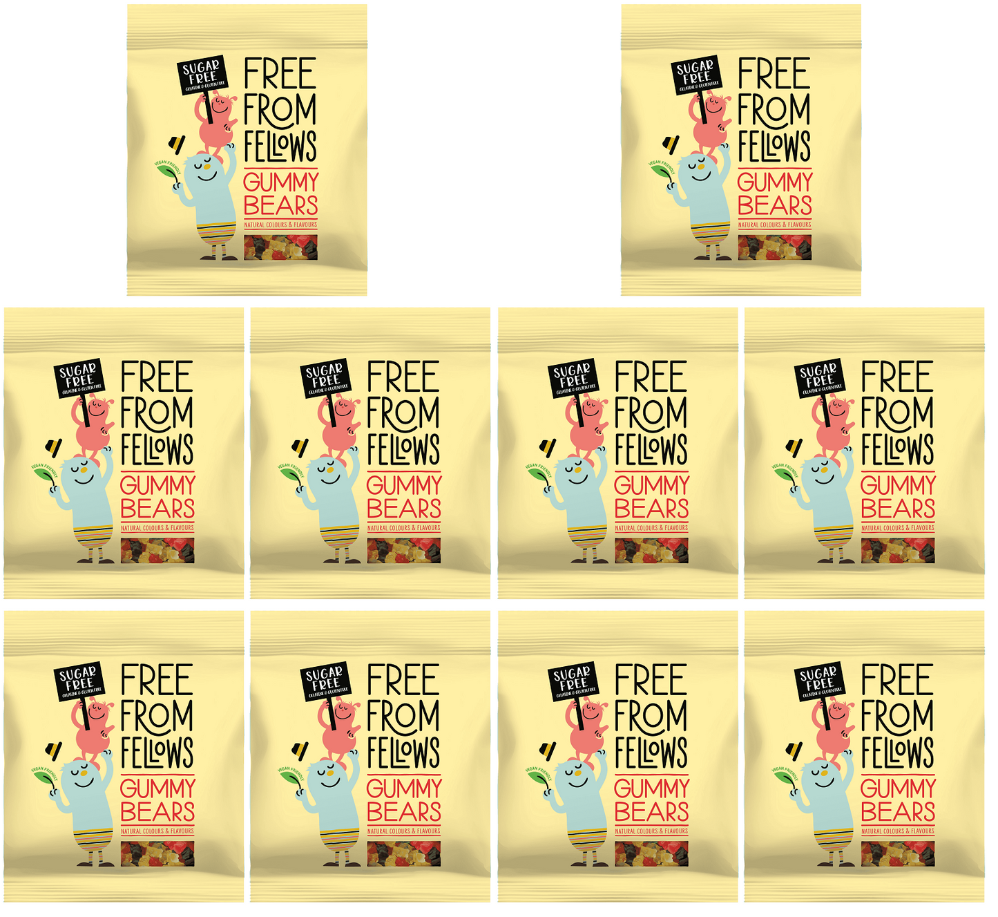 10 x Free From Fellows Gummy Bears - 100g