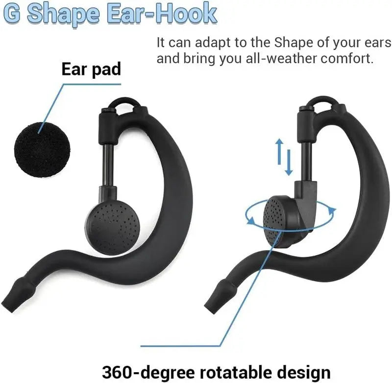 G-Shape Walkie Talkie Earpiece with Mic PTT for Motorola CP040 DP1400 GP88 GP300
