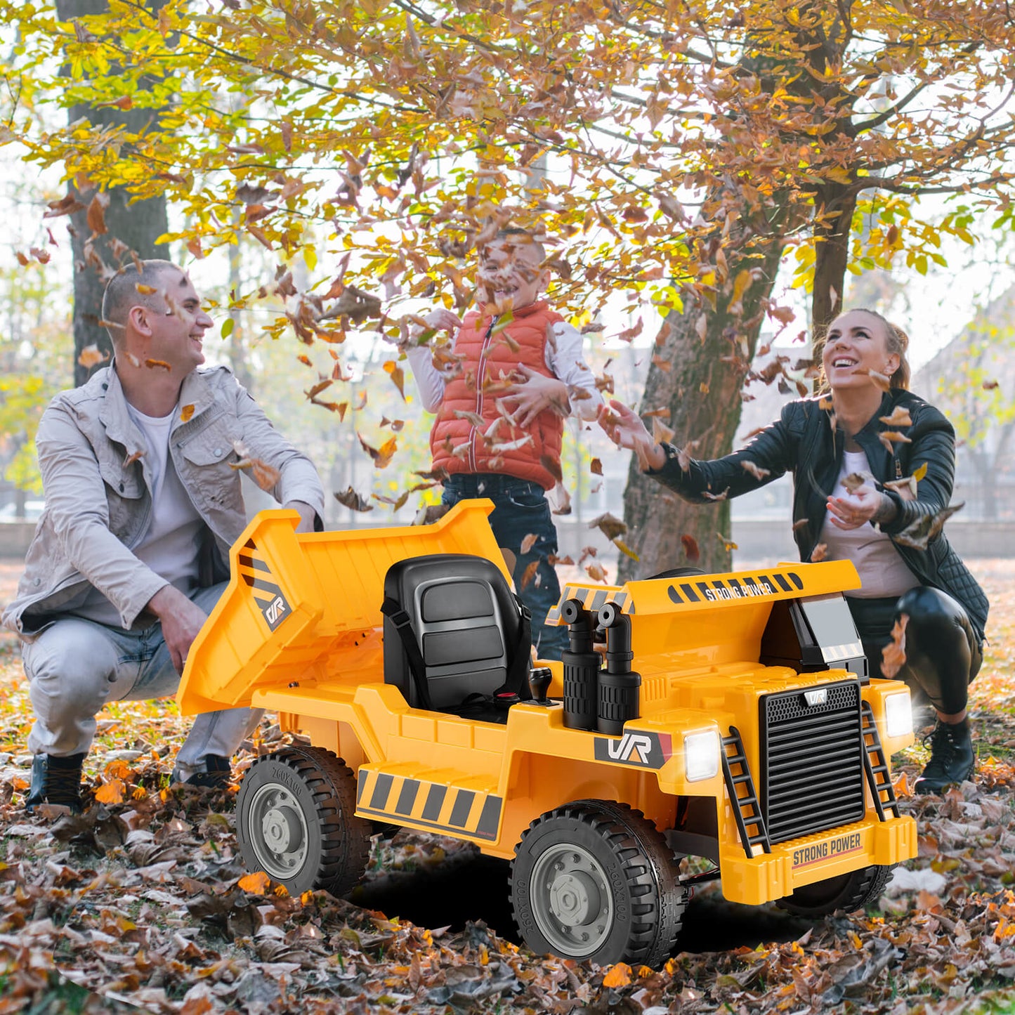 12V Kids Ride on Dump Truck with Electric Dump Bed-Green