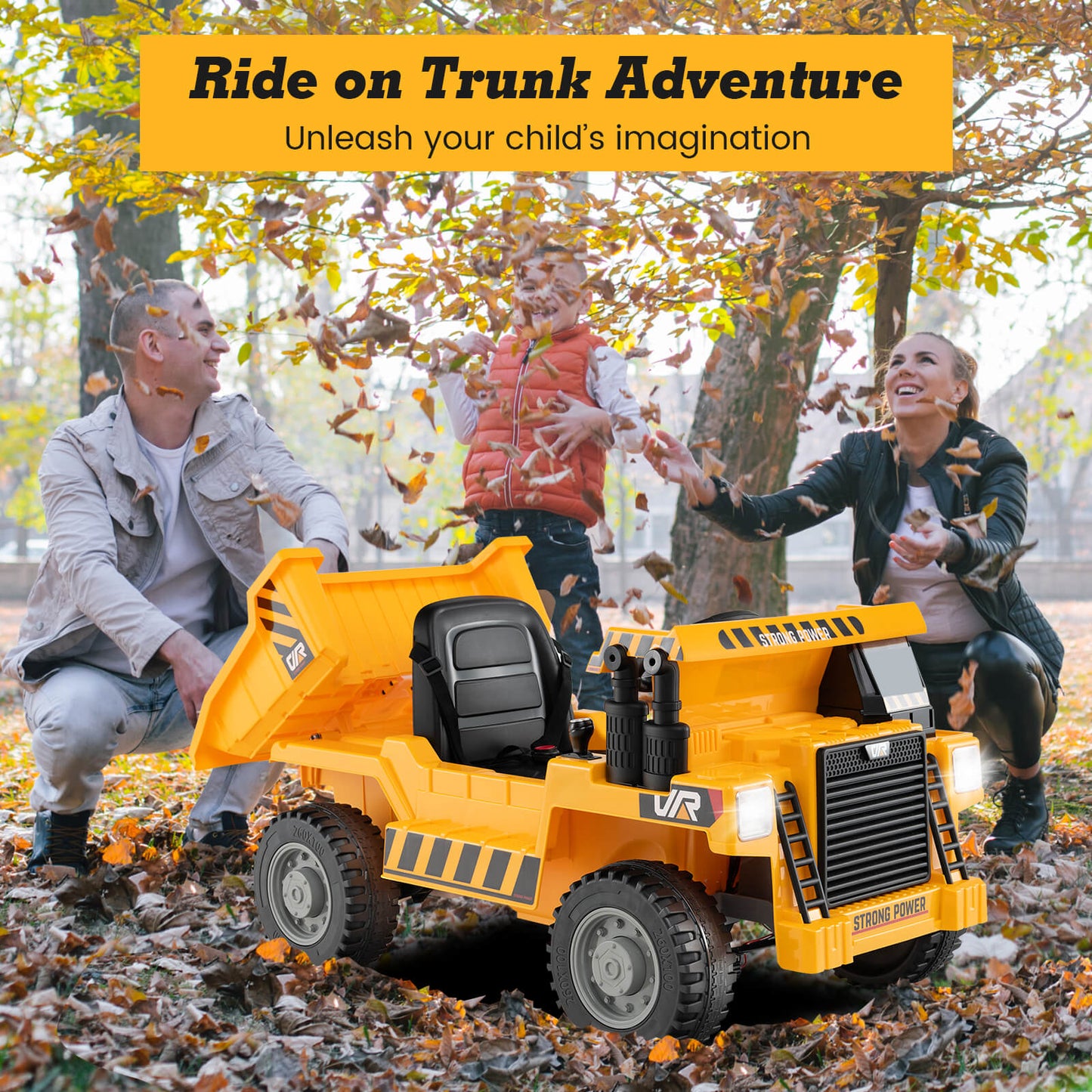 12V Kids Ride on Dump Truck with Electric Dump Bed-Green