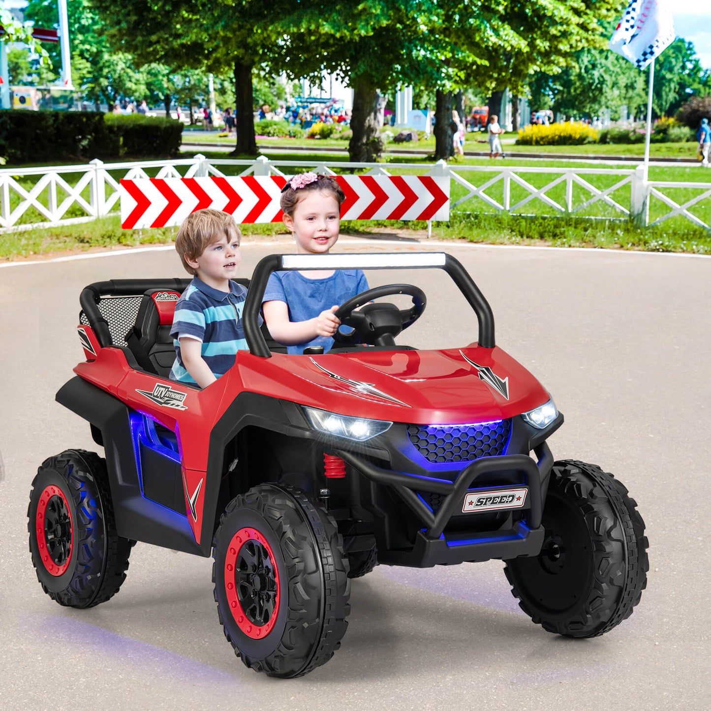 12V Electric Truck Car with Remote Controland Battery Powered UTV-Black