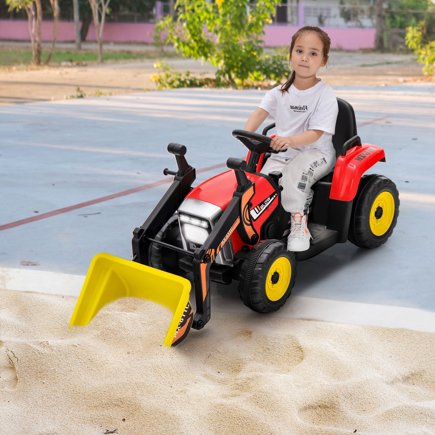 12V Battery Powered Loader Digger with Adjustable Arm and Bucket-Blue