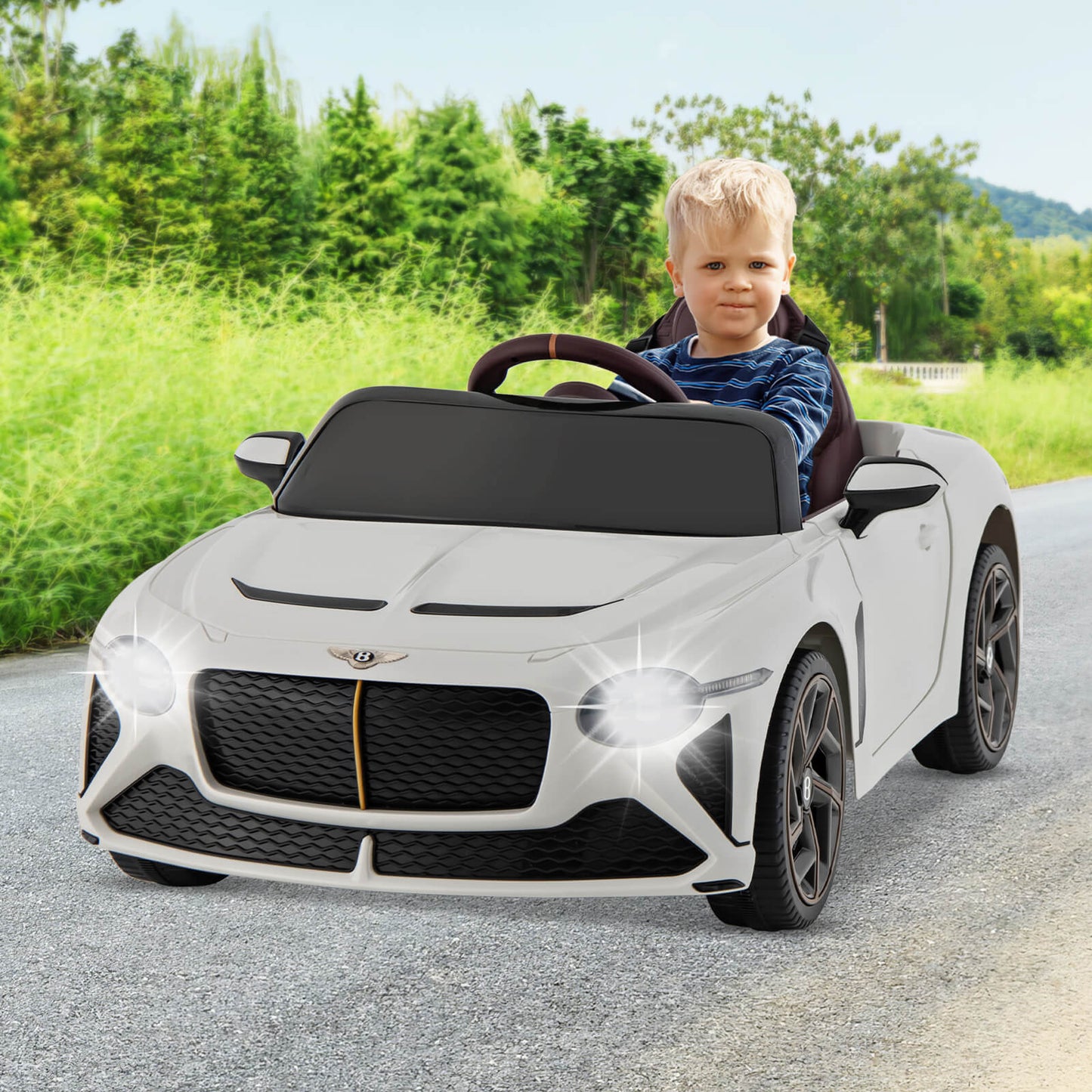 12V Licensed Bentley Bacalar Kids Ride On Car with Scissor Doors and Lights-Green