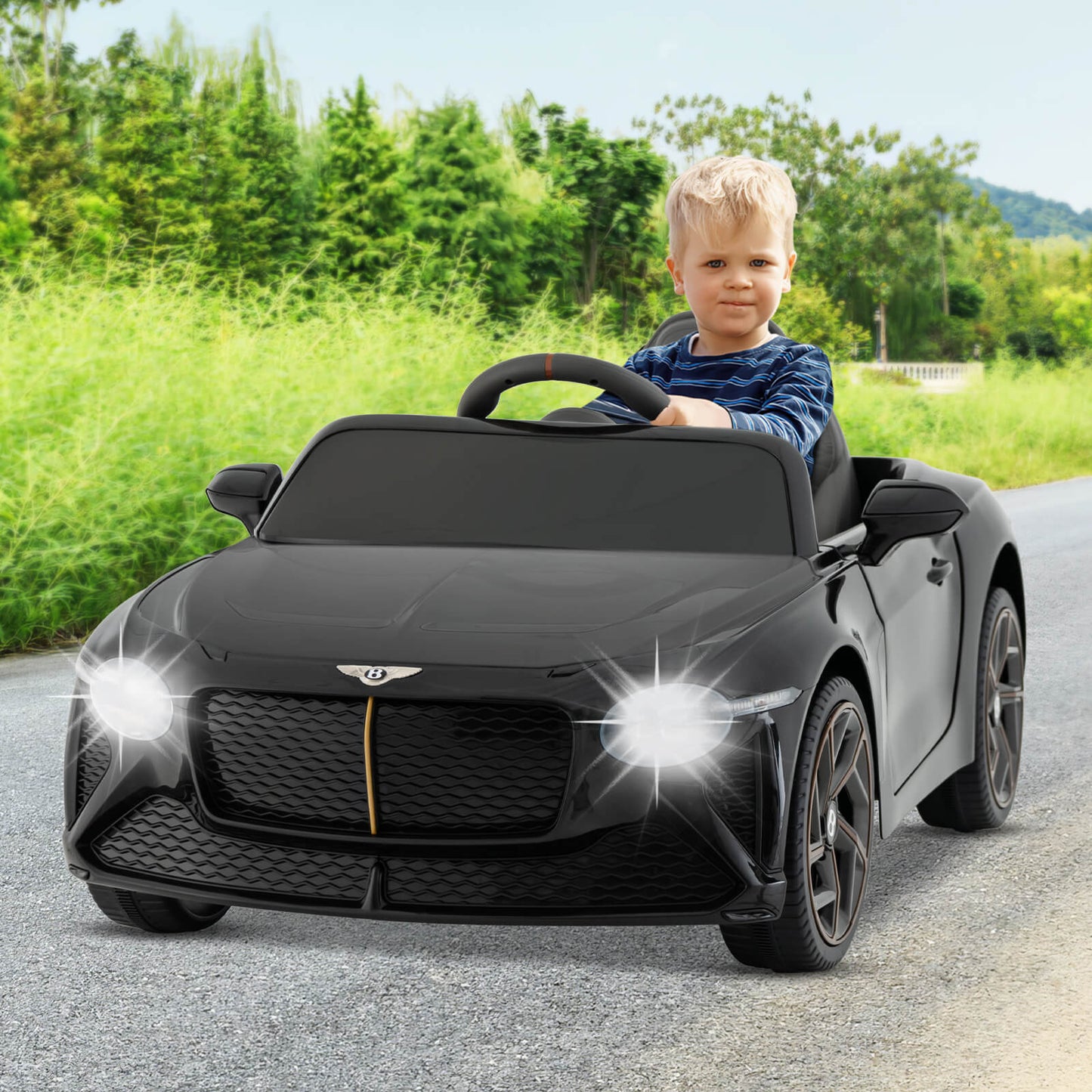 12V Licensed Bentley Bacalar Kids Ride On Car with Scissor Doors and Lights-Green