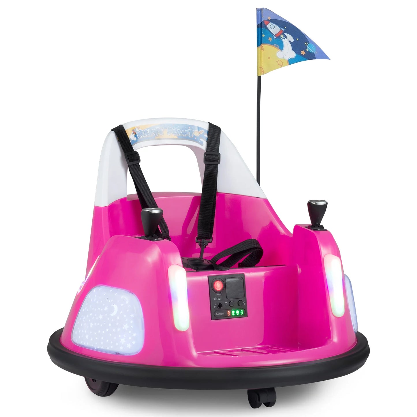 12V Bumper Car for Kids with Remote Control and Lighting Modes-Blue