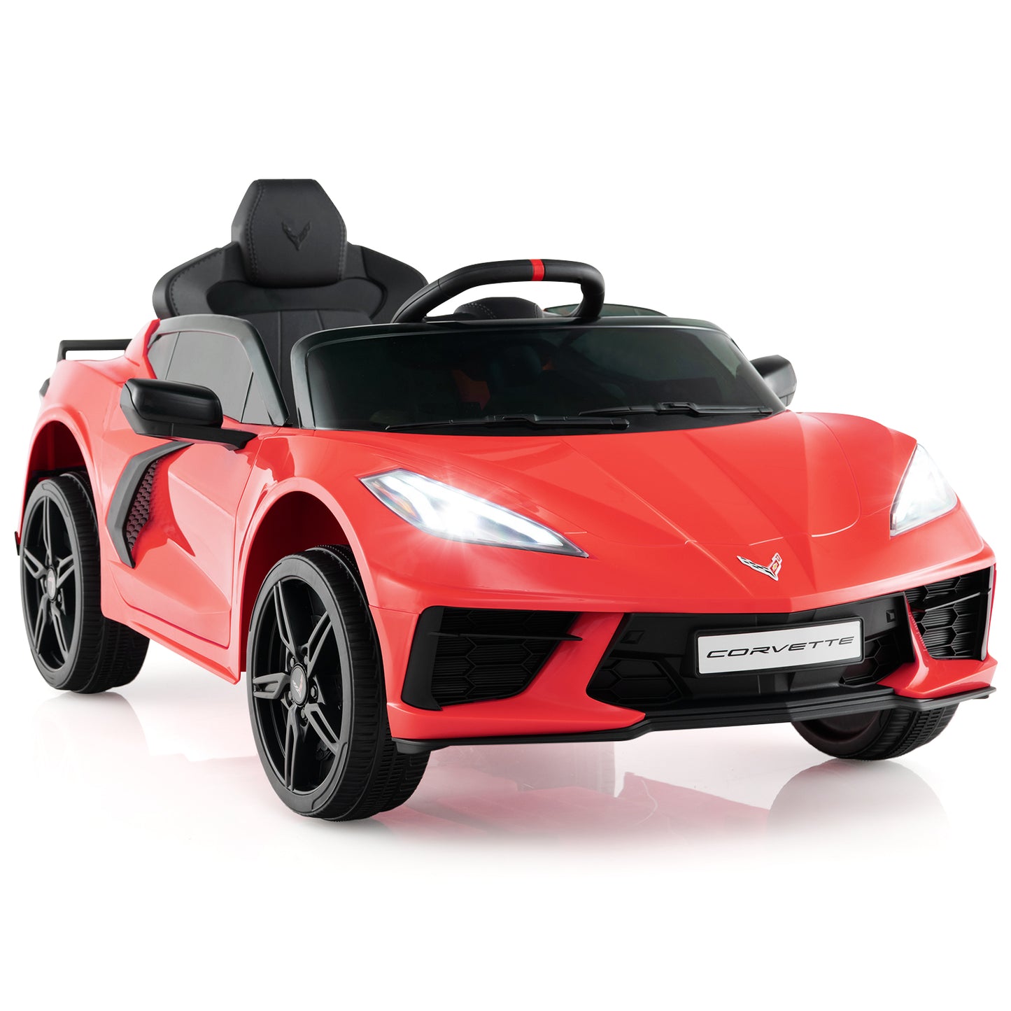 12V Electric Kids Ride On Car with Remote Control and Lights-Pink