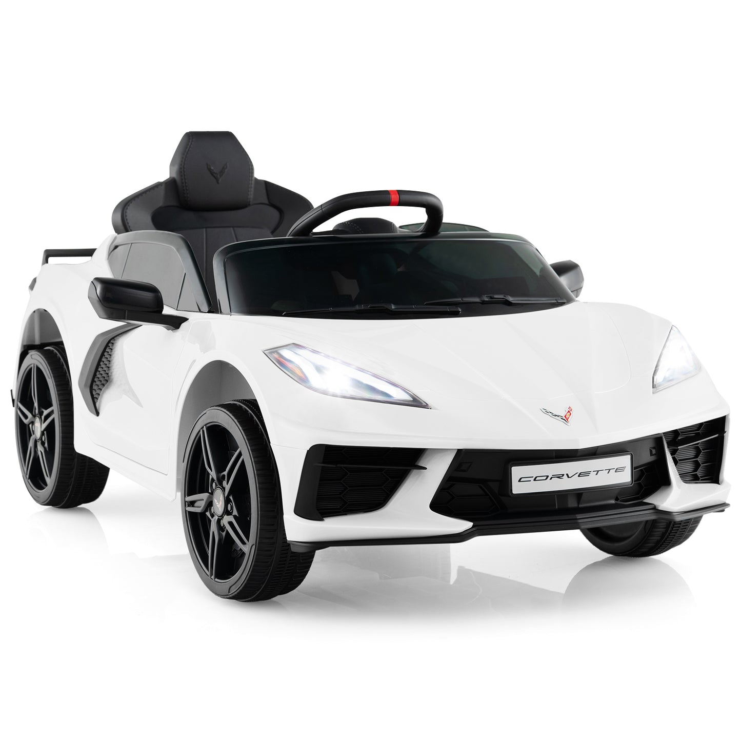 12V Electric Kids Ride On Car with Remote Control and Lights-Pink