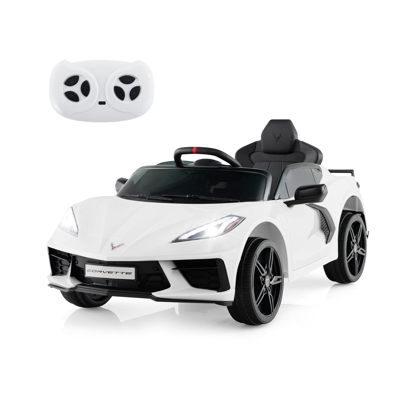 12V Electric Kids Ride On Car with Remote Control and Lights-Pink