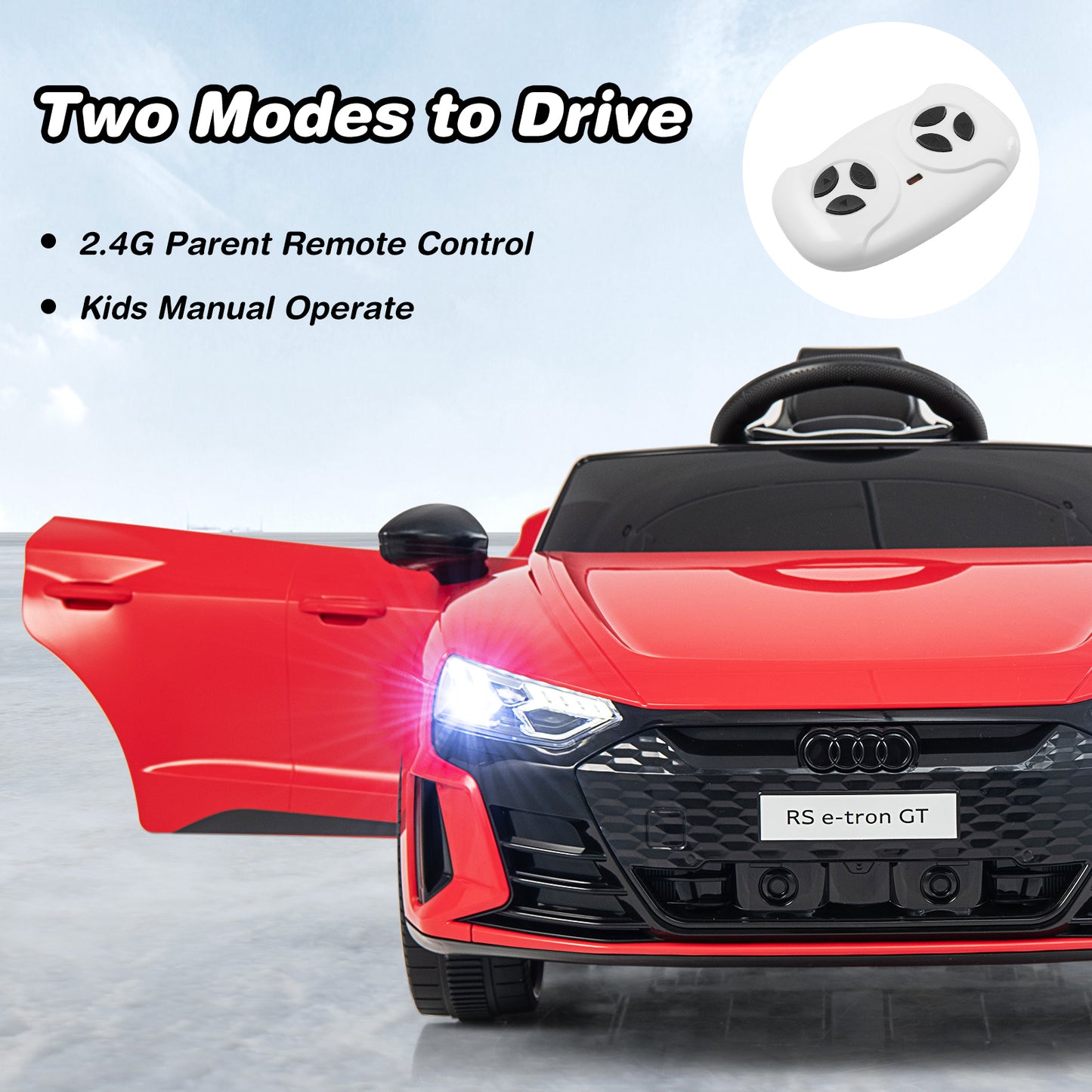 12V Audi Licensed Electric Kids Ride On Car with Remote Control-Black